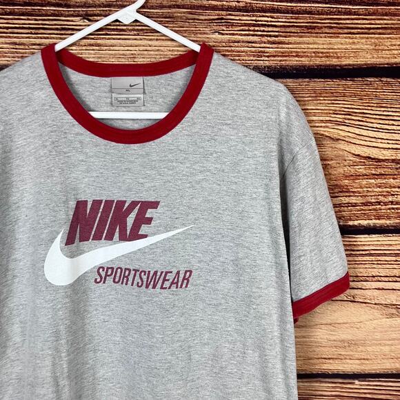 Vintage Nike Silver Tag Big Logo Ringer Style T-shirt - Picture 3 of 7